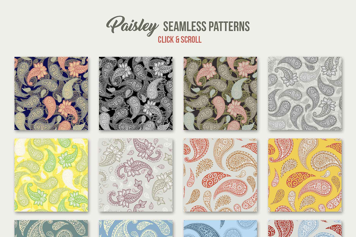 Paisley Patterns Collection, a Pattern Graphic by ilonitta (Photo 4 of 12)