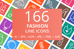 166 Fashion Line Icons