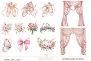 Ballet Bliss Watercolor Clipart, an Illustration by MockupWizard (Thumbnail 3 of 5)
