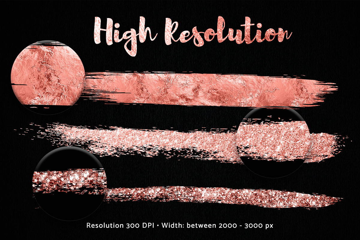 Rose Gold Paint Brush Strokes, a Texture Graphic by Nifty Template Studio (Photo 3 of 5)
