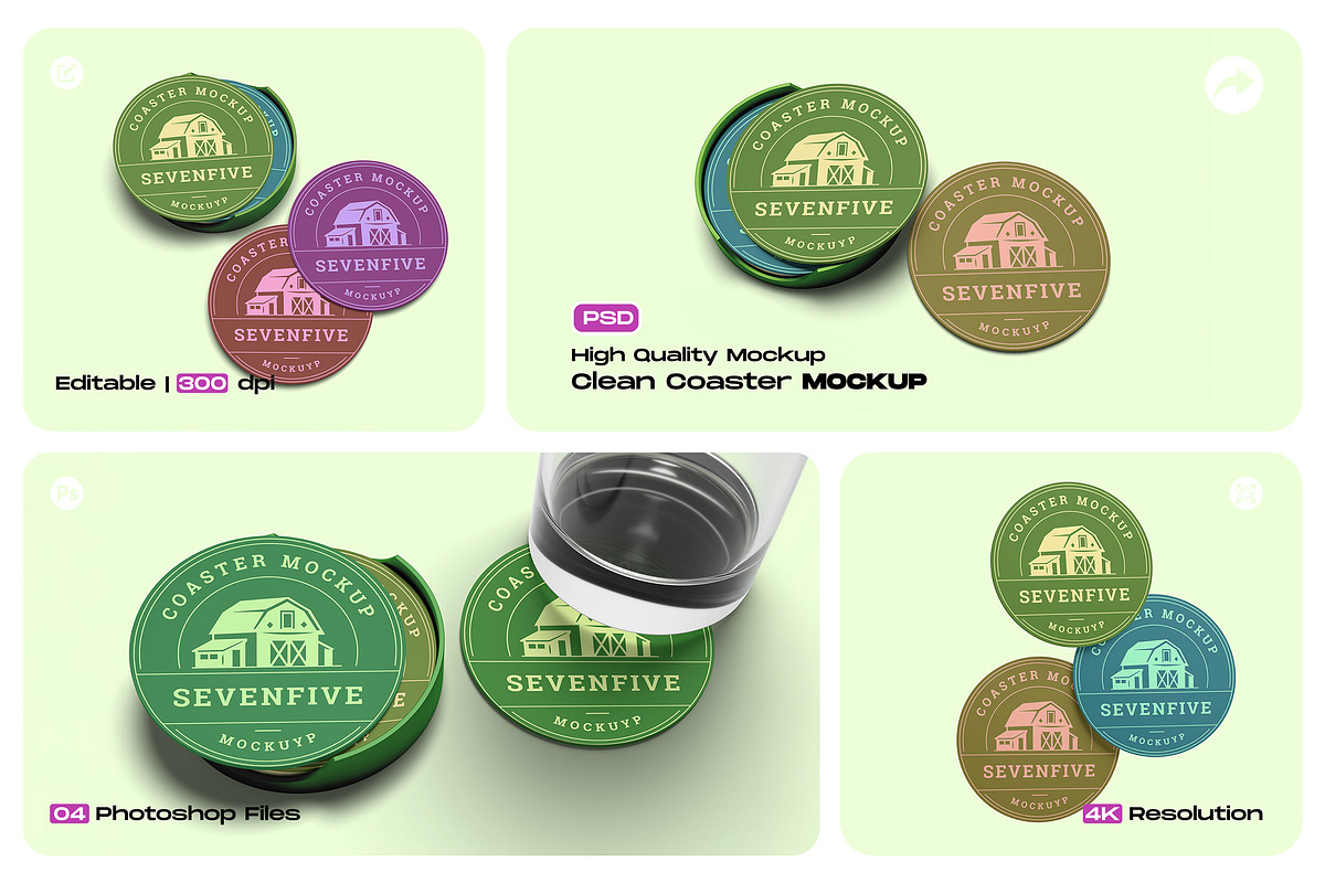 Circle Coaster Mockup, a Cups & Container Mockup by My Code Std (Photo 1 of 6)