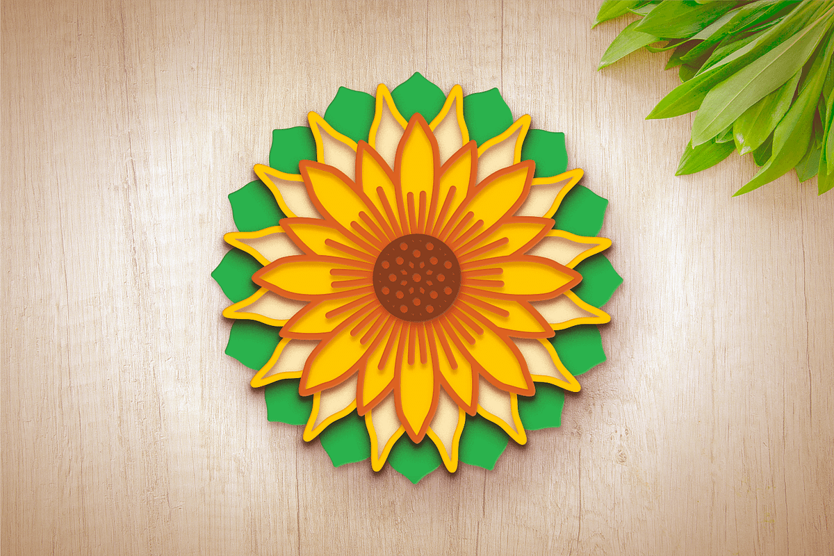 3D Sunflower Mandala - SVG Cut Files, a Decorative Illustration by Arshad Ali (Photo 8 of 8)