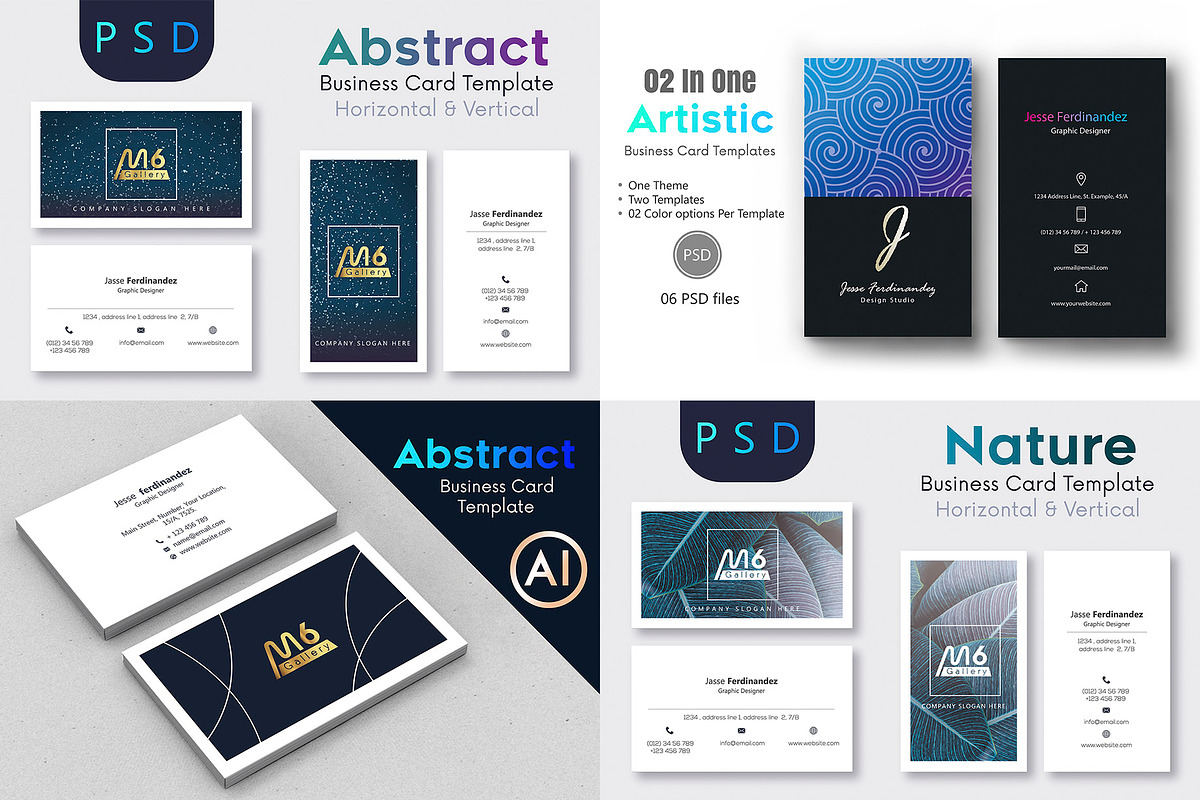 125 Business Card MEGA Bundle, a Business Card Template by M6 Gallery (Photo 22 of 33)