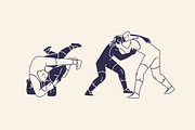 Wrestlers in fight, wrestling set, a Sport Illustration by PaperTrident (Thumbnail 4 of 6)