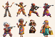 HIPPIE OLD LADY NANA CLIPART PACK, a Person Illustration by Daring Digies (Thumbnail 3 of 9)