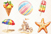 Summer Beach Fun Clipart Set, an Illustration by Libby Wishes (Thumbnail 6 of 6)