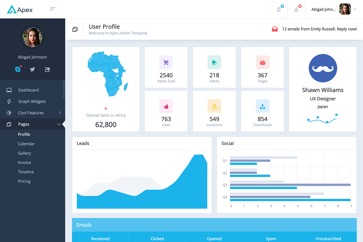 Apex - Bootstrap 4 Admin Dashboard, a Bootstrap Template by Creative Themes (Photo 2 of 7)