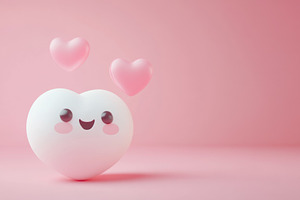 Cute minimal cartoon heart with happ, a Photo by Iftikhar Alam