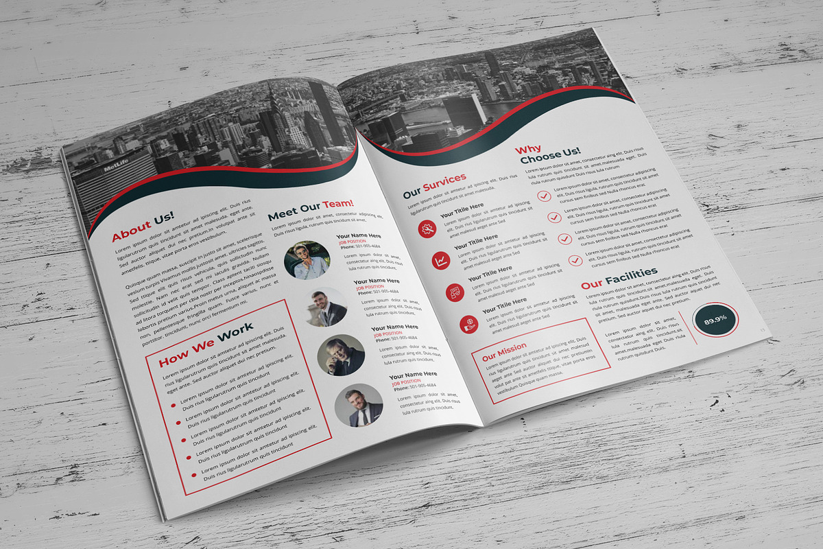 Company Brochure Bifold Template, a Brochure Template by SamiSimply7 (Photo 2 of 5)