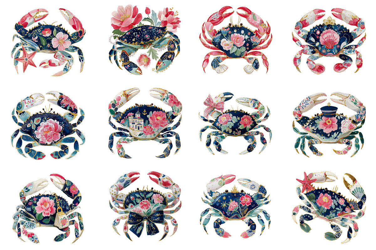 Preppy Summer Crab PNG Clipart, a Seasonal Illustration by Dream Creation (Photo 3 of 8)