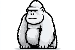 Cute gorilla cartoon sticker illustration, an Animal Photo by José Manuel Gelpi