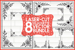 Elegant Floral Border Vector Set, an Illustration by Gfx_Store