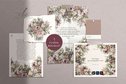Blush & Burgundy Watercolor Flowers, a Texture Illustration by slowlivecreate (Thumbnail 1 of 6)