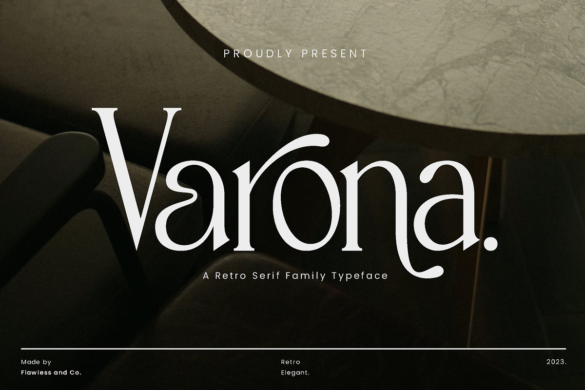 Varona - Retro Serif Family Font, a Serif Font by Flawless And Co (Photo 1 of 11)