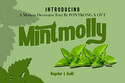 Mintmolly - Modern Decorative Font, a Sans Serif Font by overlaytemplates (Thumbnail 1 of 6)