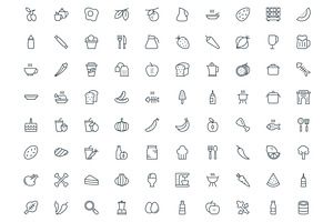 540 Food Line Icons