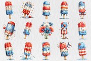 Whimsical Patriotic Ice Cream Clipar, a Seasonal Illustration by Rose Art (Thumbnail 2 of 6)