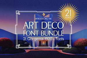 Art Deco Font Bundle (21 Fonts!), a Sans Serif Font by HipFonts