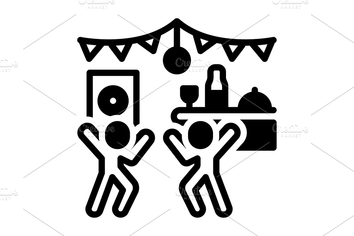 Party celebration solid icon, a Solid Icon by Creative priyanka