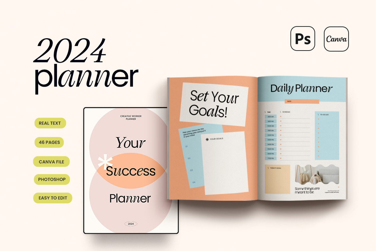 MIEL 2024 Planner and Journal, a Magazine Template by Eviory (Photo 1 of 10)