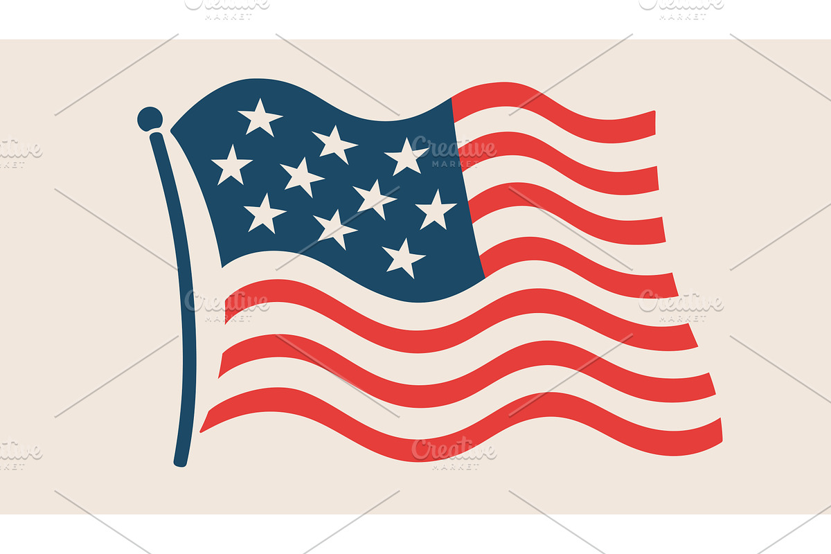 American flag and USA symbol. United, an Illustration by Foxys Graphic