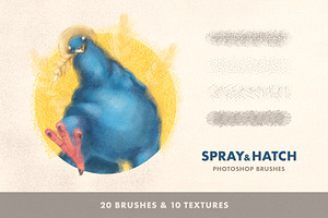 Spray & Hatch Photoshop Brushes