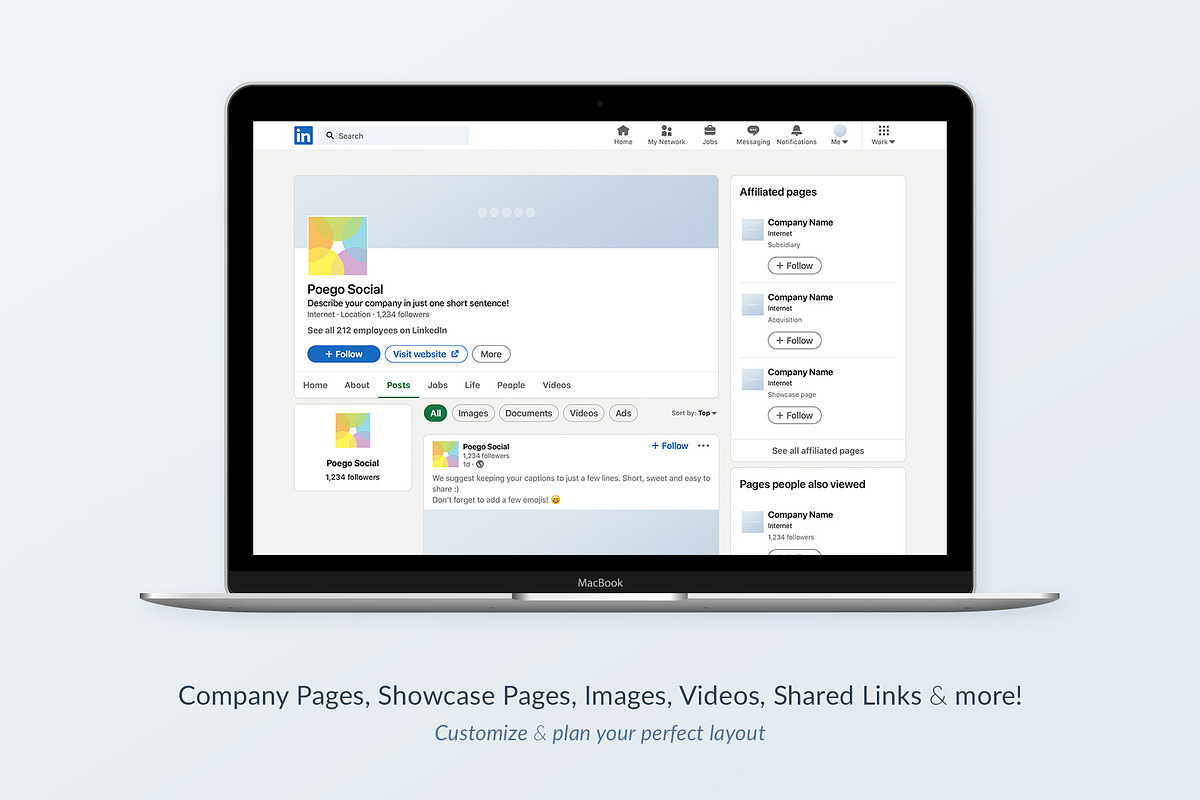 LinkedIn Social Media Mockups Pack, a Social Media Template by Poego Social (Photo 3 of 6)