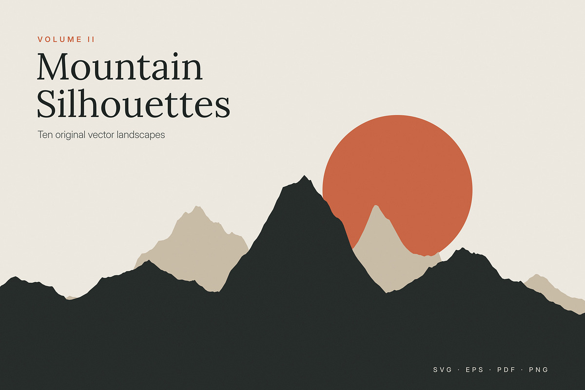 Mountain Silhouettes Vol. 2, an Object Graphic by Build Interactive (Photo 1 of 9)