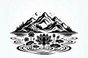60 Lotus Mountain Harmony Silhouette, an Empty State Illustration by Amazin_art (Thumbnail 24 of 31)