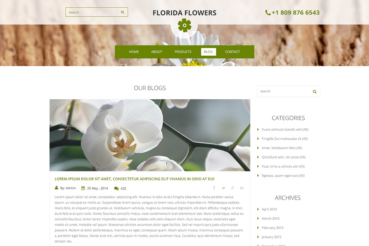 Florida Flowers PSD Website Template, a Websites & App Template by WebbyTemplates (Photo 6 of 7)