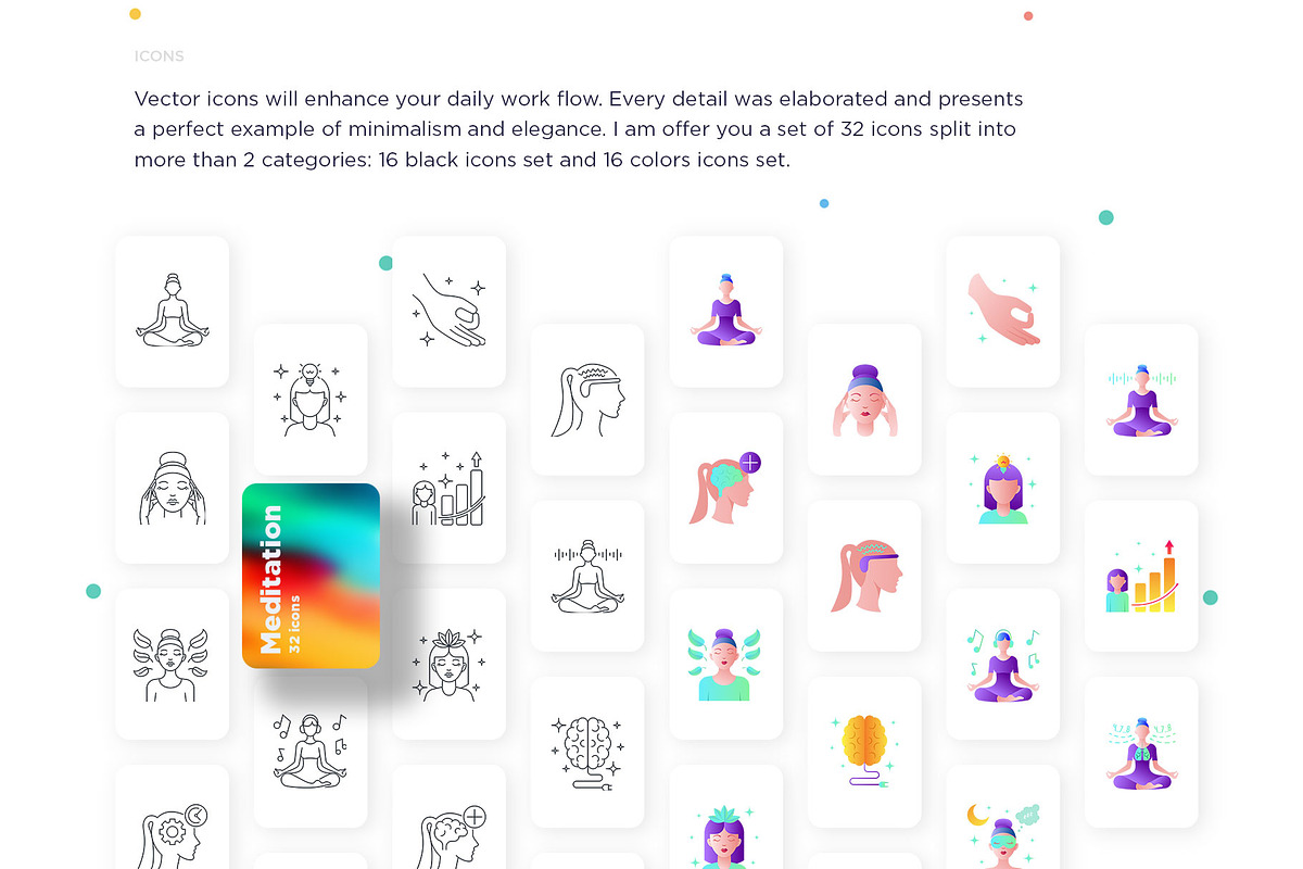 Meditation | 32 Icons Set Hand Drawn, an Outline Icon by Marina Silence (Photo 3 of 17)
