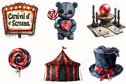 Watercolor Spooky Circus Clipart, an Illustration by OK Design (Thumbnail 4 of 5)