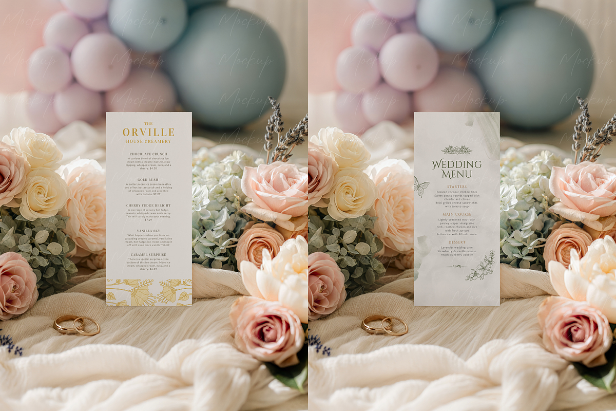 Tall Vertical Menu Mockup, a Product Mockup by TatiMockup (Photo 3 of 3)