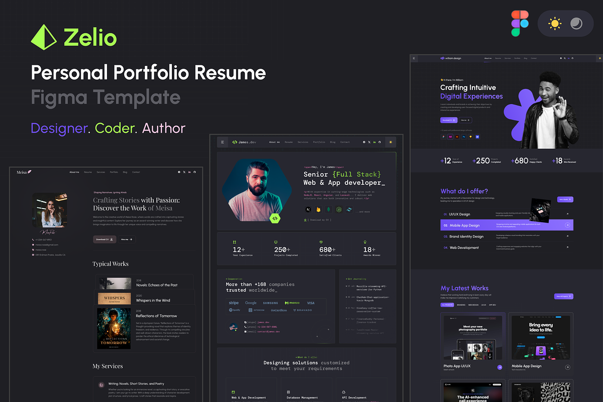 Zelio - Personal Portfolio Figma, an UI Kit Template by AliThemes (Photo 1 of 3)