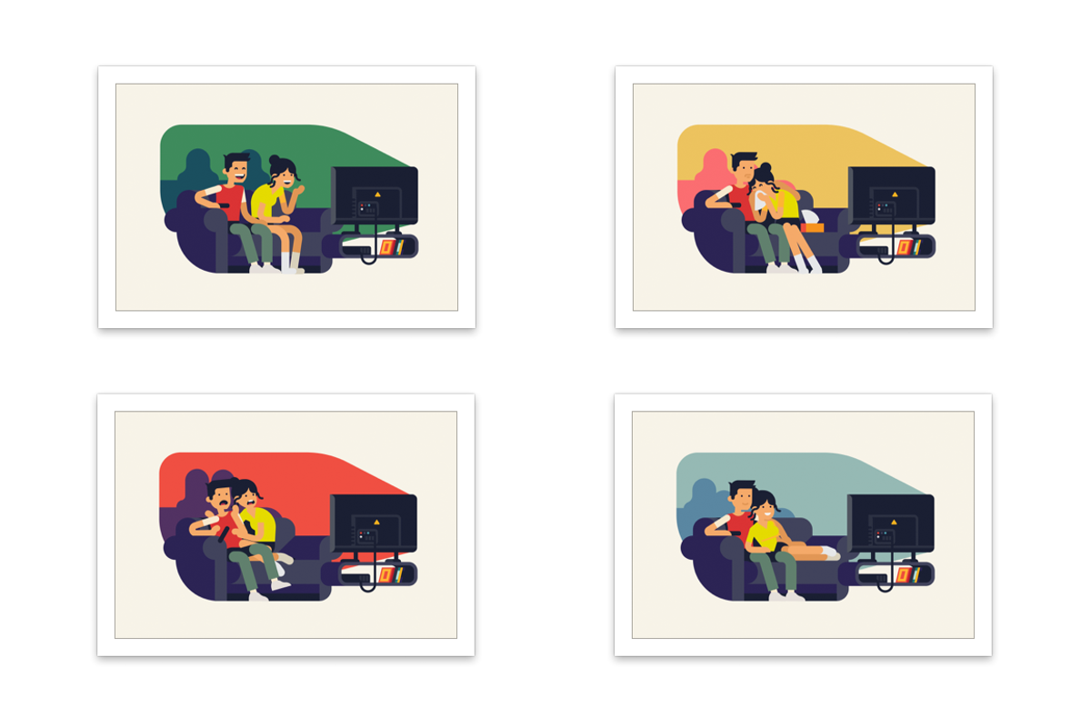 Couple watching TV, a Person Illustration by Masha Tace (Photo 2 of 2)