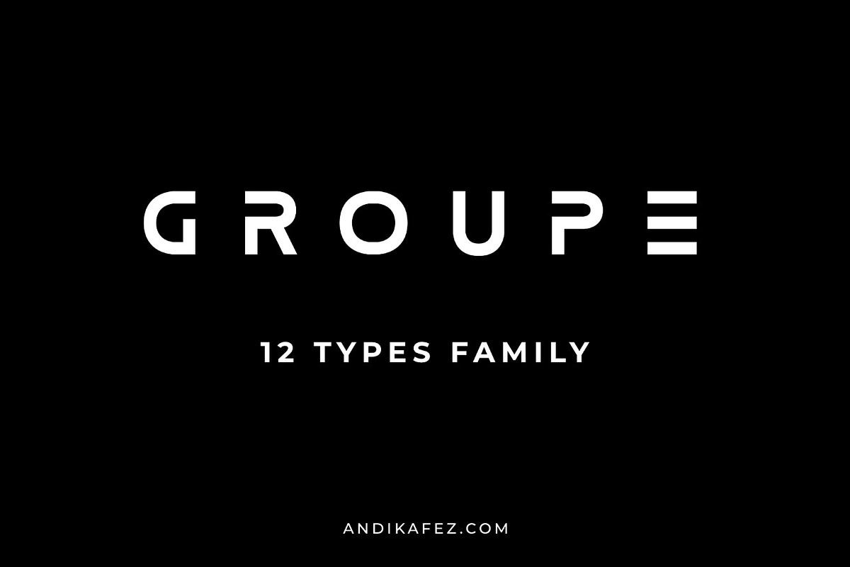 Groupe Modern Vintage Tech Logo Font, a Sans Serif Font by Andika Fez (Photo 1 of 9)