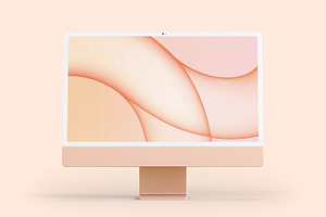 Realistic IMac 24-inch 2022 Mockup