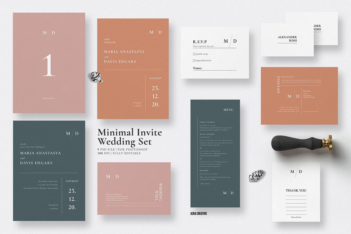 Minimal Invite Wedding Set, an Invitation Template by Azka Creative (Photo 1 of 7)
