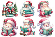 Santa Love Reading Clipart, an Illustration by Designworld (Thumbnail 4 of 6)