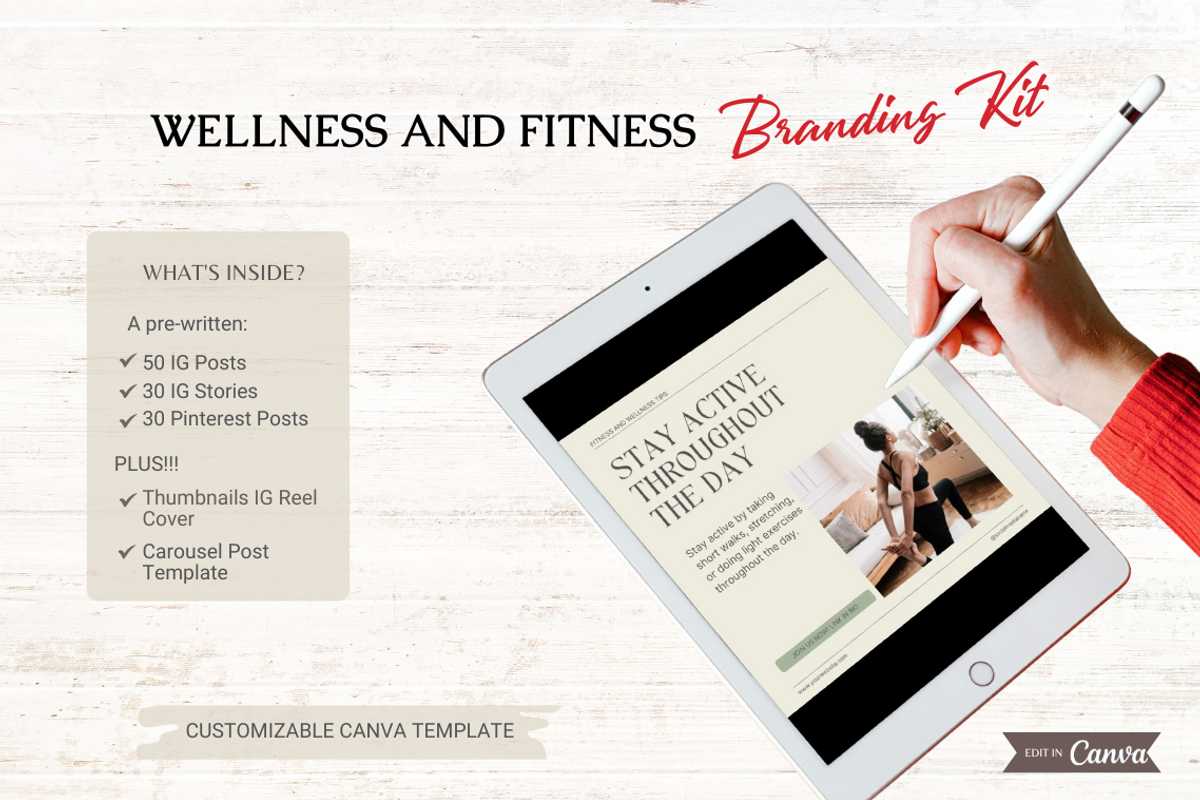 Wellness & Fitness Branding Kit Temp, a Templates & Theme by G DigiShop (Photo 2 of 2)