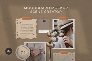 Vintage Moodboard Mockup Scene