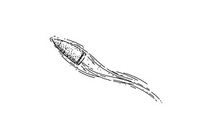 projectile bullet flying sketch hand, an Illustration by pikepicture