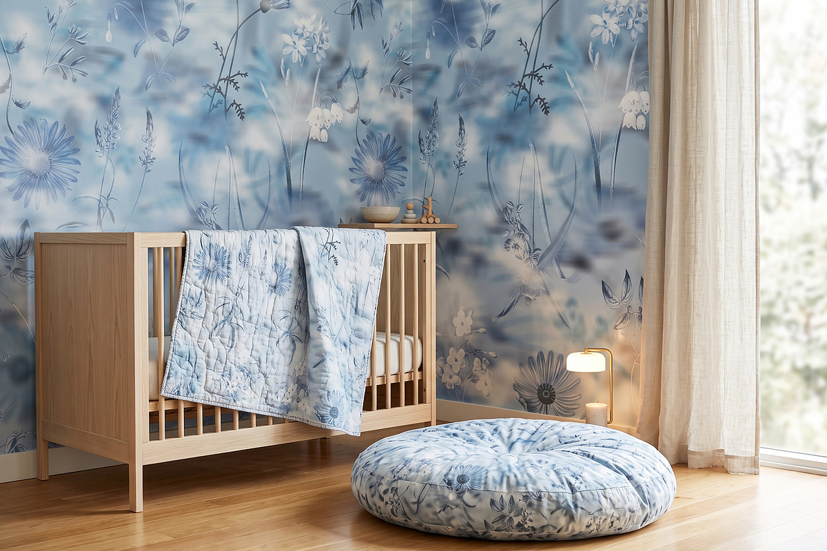 Soft Blue Floral Pattern, a Pattern Graphic by texvogue (Photo 5 of 12)