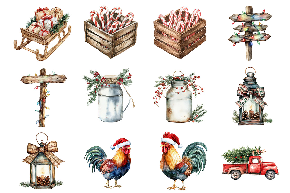 Christmas Farm Clipart, an Illustration by Design Market (Photo 2 of 3)
