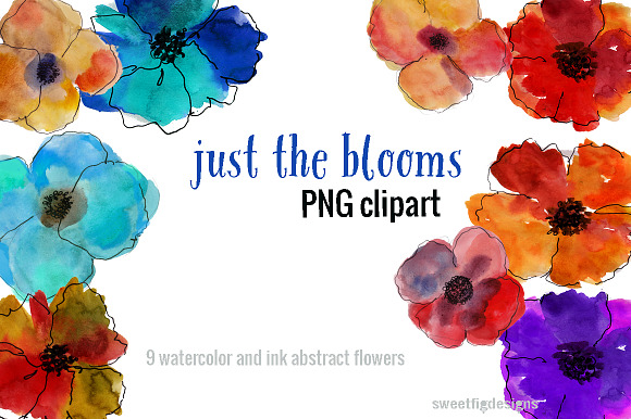 Watercolor Blooms Clipart