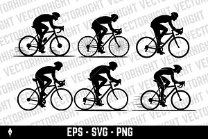 Cyclist isolated on white, a Transportation Illustration by Vectorhight