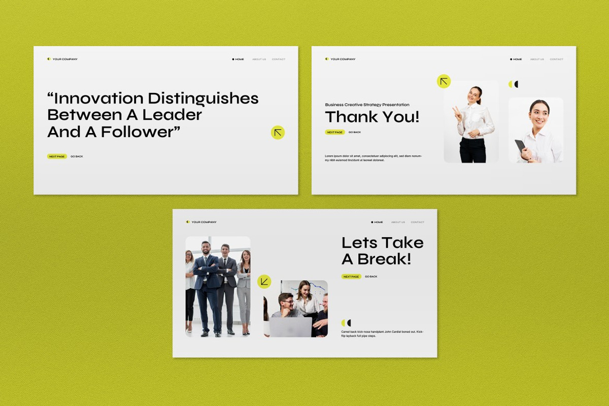 White Yellow Business Strategy PPT, a Presentation Template by graphicook (Photo 5 of 5)