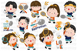 Badminton Clipart - Cute Sports