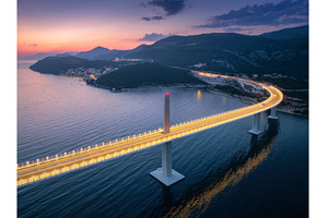 Aerial view of modern Peljesac, an Architecture Photo by den-belitsky