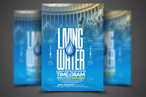 Living Water Church Psd, a Social Media Template by church flyer templates